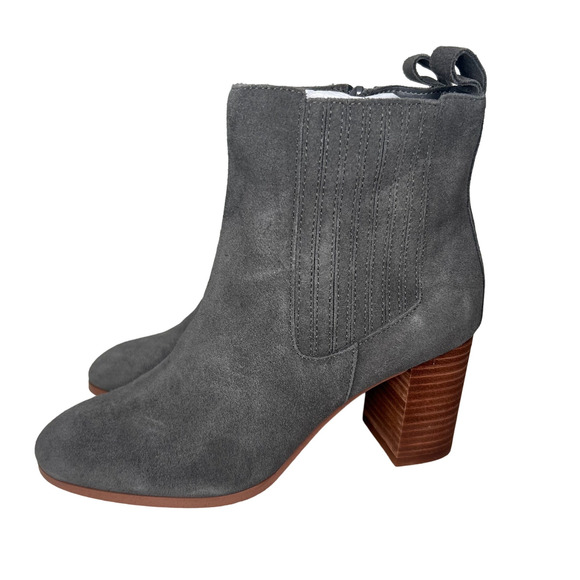 Violet & Red Grey Suede Meaghan Heeled Booties 8.5 - Picture 2 of 8